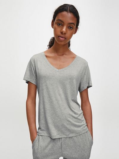 Calvin Klein Ruhák HU824735 | Calvin Klein CK Form Lounge Logo Női Póló Szürke